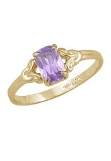 felicitous itsy-bitsy gold cz June birthstone ring for children